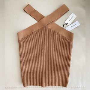 Brand New Aritzia Babaton Sculpt Knit Criss Cross Tank Saville XS